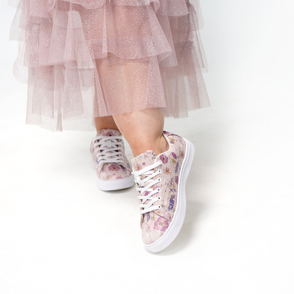 Pink Petals Faux Leather Sneaker