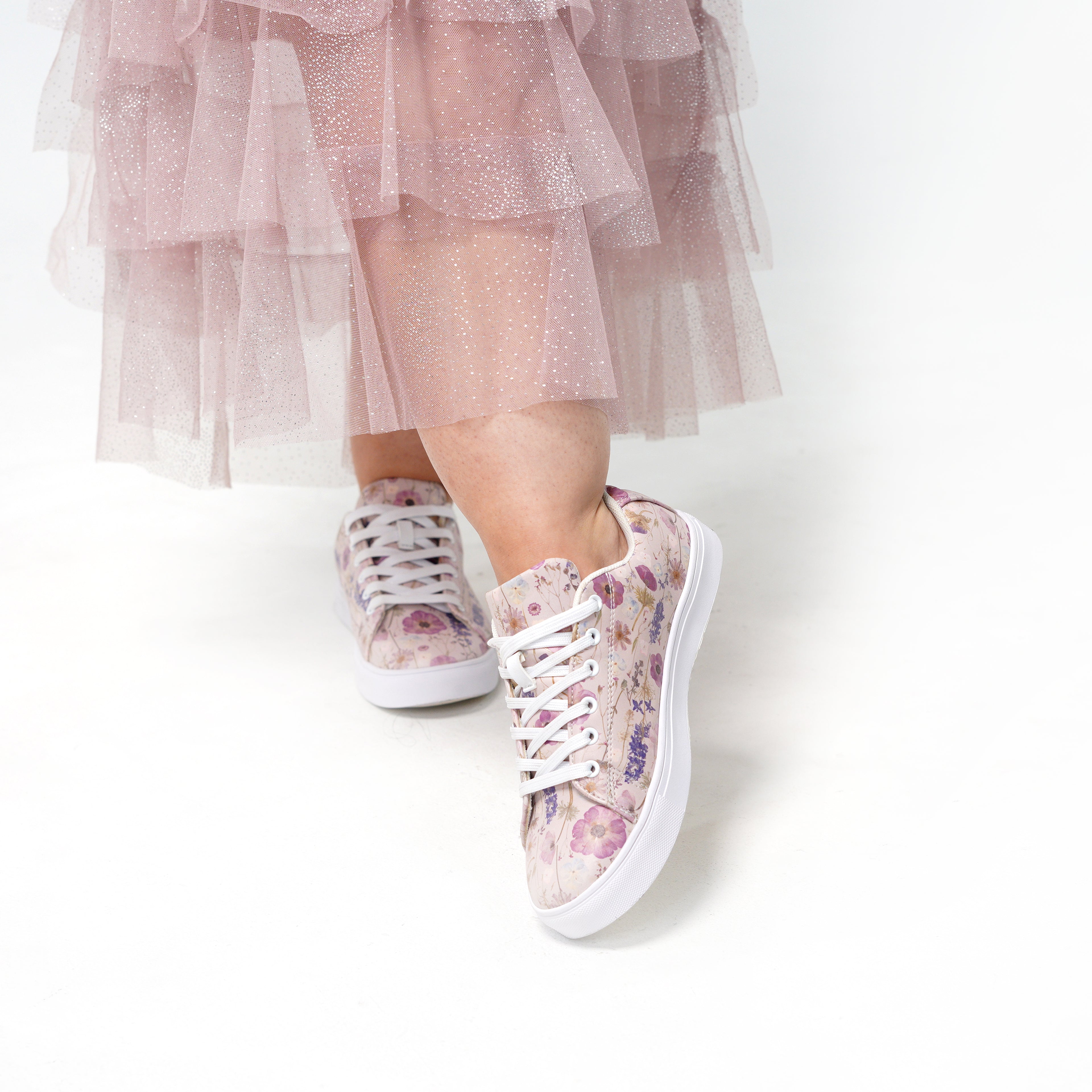 Pink Petals Faux Leather Sneaker