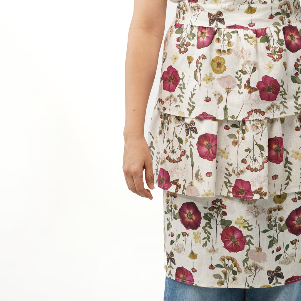 Romantic Roses Ruffled Skirt Apron