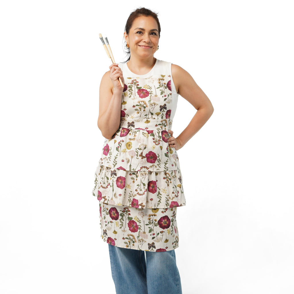 Romantic Roses Ruffled Skirt Apron