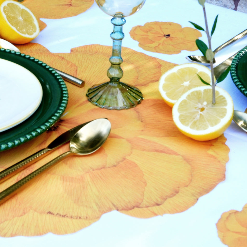 Golden Bloom Botanical Placemats