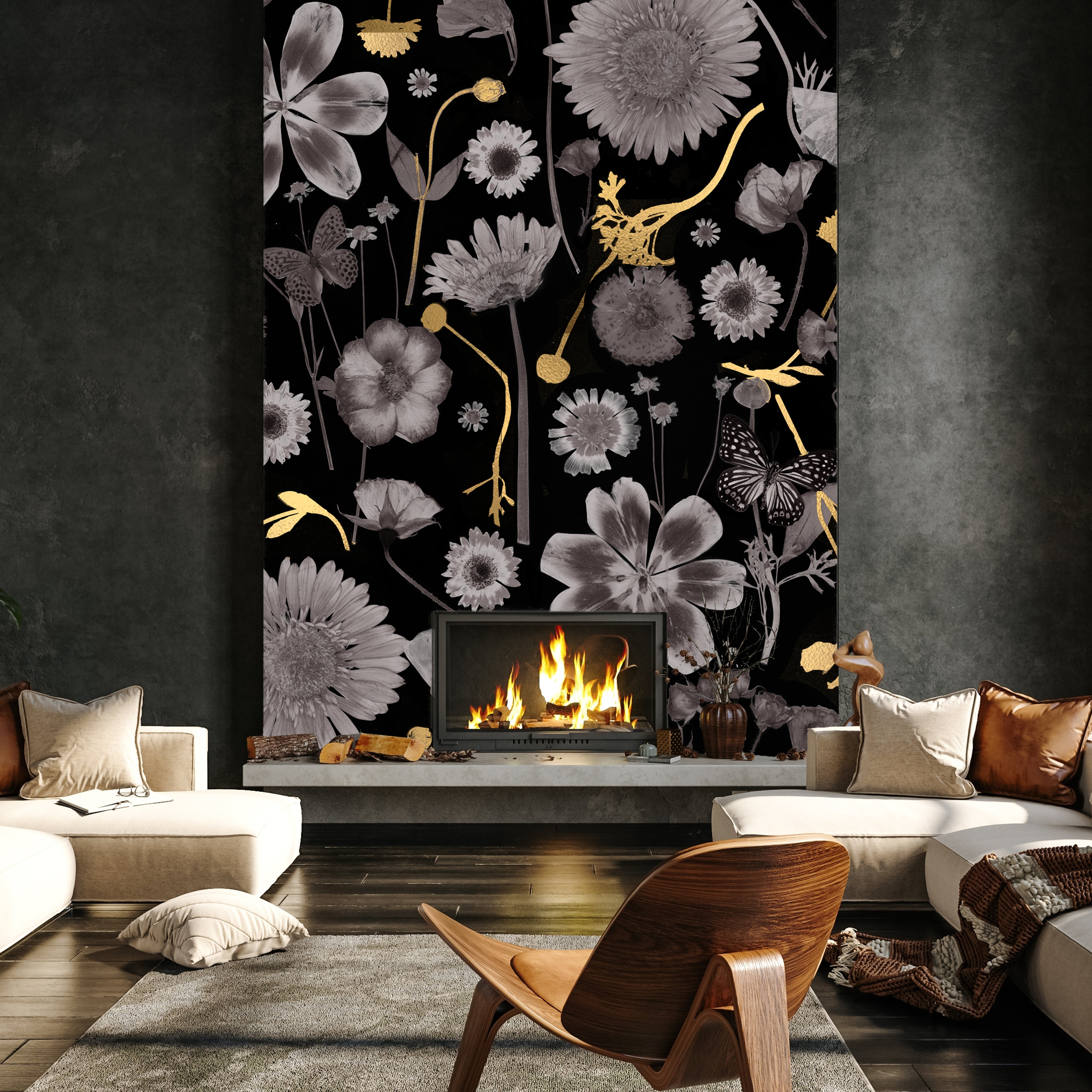 Black & Gold Summer Wallpaper