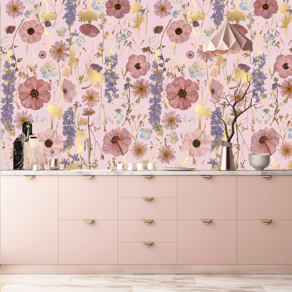 Rose & Gold Spring Wallpaper