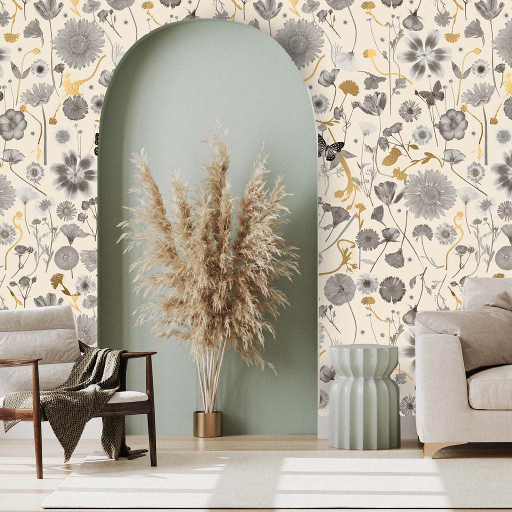 Beige & Gold Summer Wallpaper